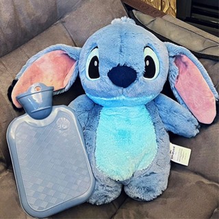 ขวดน้ําร้อน ผ้ากํามะหยี่ขนนิ่ม ขนาดใหญ่ ลายการ์ตูน Lilo &amp; Stitch เหมาะกับของขวัญฤดูหนาว สําหรับเด็กผู้หญิง 500ML