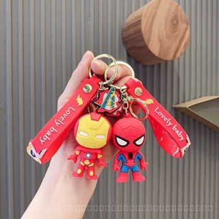 0911YWJJ Marvel Spider-Man Keychain Cartoon Iron Man Creative Pendant Toy Bag Bag Charm Car Anime Key Chain OSOB