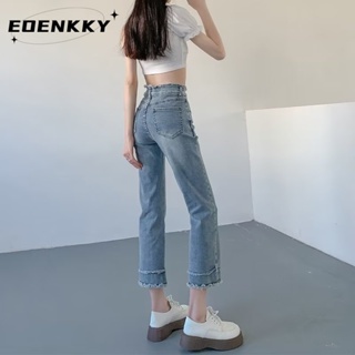 EOENKKY กางเกงขายาว กางเกงยีสน์ผู้หญิง ทรงหลวม ๆ ตรง Retro Hip Hop Pants 2023 NEW Style WNK2390T99 37Z230912