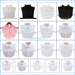 Esp 17 รูปแบบ วินเทจ Ruffles ปกเสื้อปลอม ถอดออกได้ ครึ่งเสื้อกันหนาว เสื้อกั๊ก