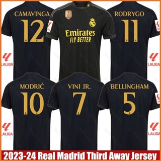 เสื้อกีฬาแขนสั้น ลายทีม fb 2023-2024 Third Away Bellingham Rodrygo ViniJR Modric Camavinga พลัสไซซ์