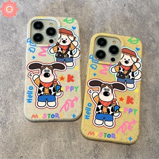 เคสโทรศัพท์มือถือ แบบนิ่ม ลายการ์ตูนสุนัขน่ารัก ย่อยสลายได้ เป็นมิตรกับสิ่งแวดล้อม สําหรับ IPhone 11 15 13 14 12 Pro MAX XR 7Plus 6 6S 8 7 15 Plus X XS MAX SE