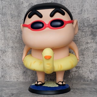 โมเดลฟิกเกอร์ PVC รูปปั้นชินจังว่ายน้ํา Nohara Shinnosuke ขนาด 1:1 ของเล่นสําหรับเด็ก
