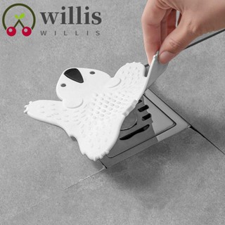 Willis ที่กรองท่อระบายน้ําพื้น PVC รูปหมี ป้องกันกลิ่น สีขาว ป้องกันการอุดตัน สําหรับอ่างอาบน้ํา