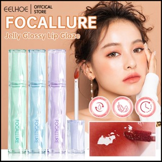 FOCALLURE Pro Juicy Jelly Watery Lip Tint Glossy Plump High Pigment Long Wear Lip Gloss น้ำหนักเบาไม่เหนียวเหนอะหนะ-eelhoe