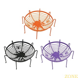 Zon ตะกร้าใส่ผลไม้ รูปแมงมุมฮาโลวีน สําหรับบ้าน ออฟฟิศ