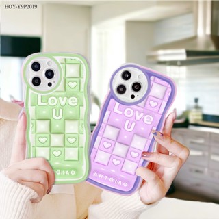 Huawei Y9 Prime 2019 หัวเว่ย สำหรับ Case Cartoon 3D Green Love เคส เคสโทรศัพท์ เคสมือถือ