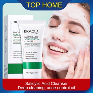 BIOAOUA Salicylic Acid Facial Cleanser Clear Skin Oil Control ทำความสะอาดลึกและการหดตัวของรูขุมขน ยอดนิยม Oil Control Facial Cleanser ว้าว ~ ราคาต่ำสุด