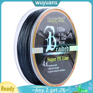 Wuyuans Angryfish สายเบ็ดตกปลา 10lb-80lb 100 ม. 4 เส้น