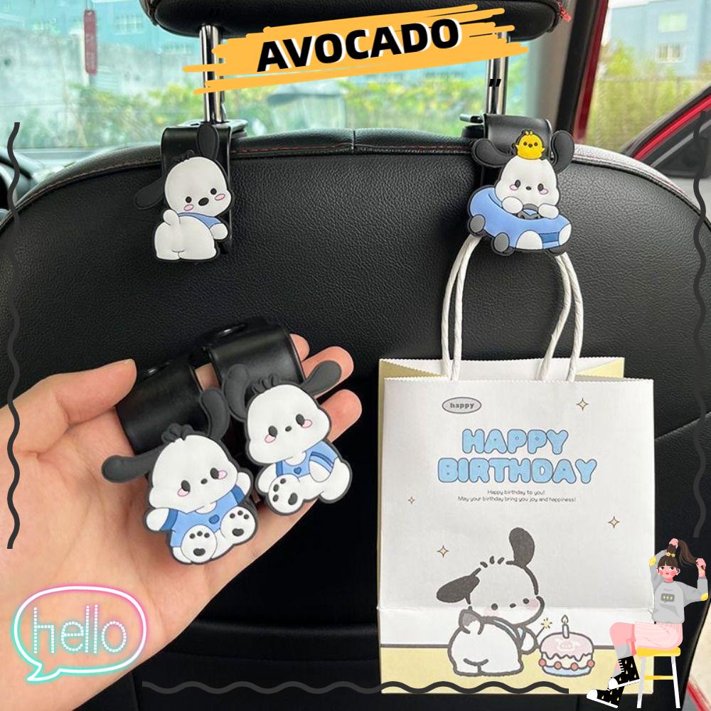 Avocarr ตะขอพลาสติก อเนกประสงค์ ลายการ์ตูนสุนัข Pacha สร้างสรรค์ สําหรับแขวนเบาะหลังรถยนต์