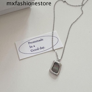 Mxfashione สร้อยคอโช้กเกอร์ จี้เปลือกหอย สีดํา เครื่องประดับแฟชั่น สไตล์มินิมอล สําหรับผู้หญิง