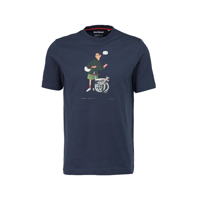 Brompton × Barbour เสื้อยืด แขนสั้น แบรนด์ร่วม Slowboy พร้อมส่ง - รูปที่ 4