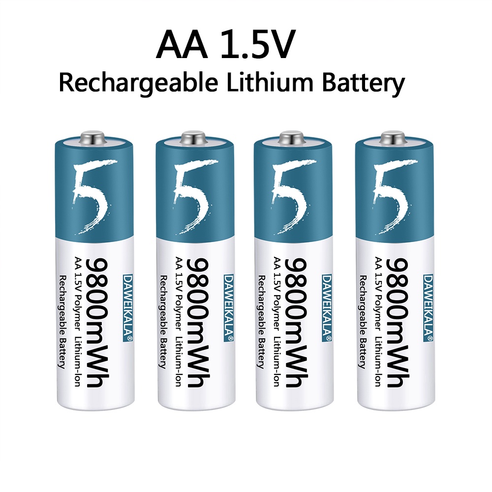 AA Battery 1.5v Li-ion AA Rechargeable Battery 9800mWh AA Lithium-ion Battery for remote control mou