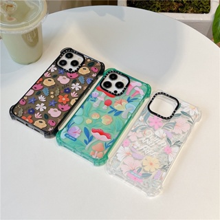 Casetify เคสโทรศัพท์มือถือ ซิลิโคนนิ่ม TPU ใส กันกระแทก ลายการ์ตูนเห็ด ดอกไม้ สําหรับ iPhone 15 Pro MAX 12 13 14 Pro MAX