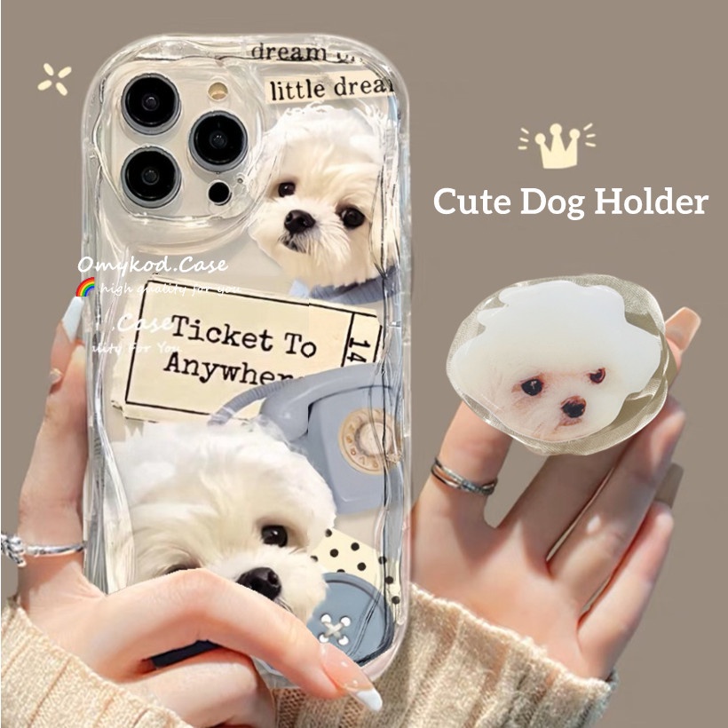 เคสโทรศัพท์มือถือแบบนิ่ม ลายลูกสุนัข พร้อมที่ตั้งวาง สําหรับ Redmi 13C A1 A12 Xiaomi 13T Pro Redmi Note 13 4G 12 11 10 9 8 Pro Redmi 12C 10C 9A 9C 9T Poco C65 Xiaomi 11 Lite 12 Poco X3 NFC