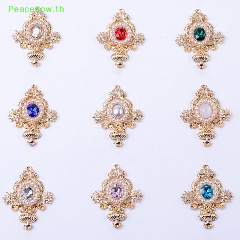 จี้เพชร โลหะผสม สีเหลือง สําหรับทําเครื่องประดับ ต่างหู Diy