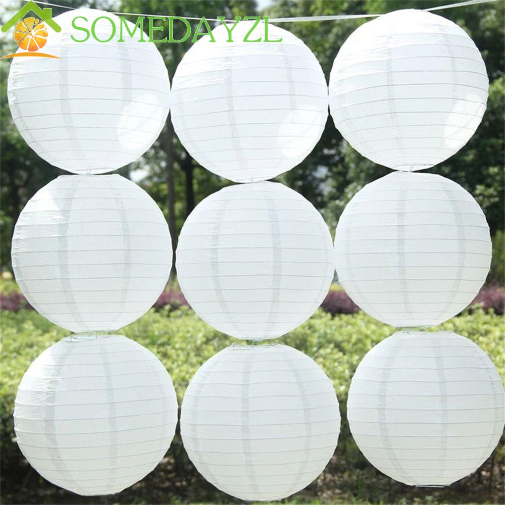 Somedayzl โคมไฟกระดาษ ทรงกลม สีขาว ขนาด 10 15 20 25 30 35 40 ซม. สําหรับแขวนตกแต่งเทศกาล งานแต่งงาน