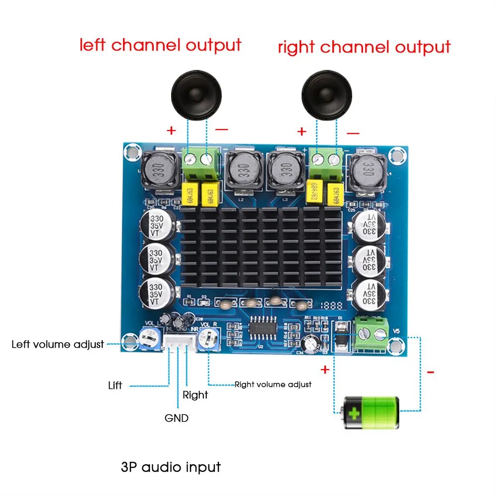 บอร์ดขยายเสียงสเตอริโอดิจิทัล 120W Dual DC12-26V CS8673 DIY 240W 2 ชิ้น ราคา ถูกที่สุด ดีลบีเคเค แกลเลอรีภาพที่ 2