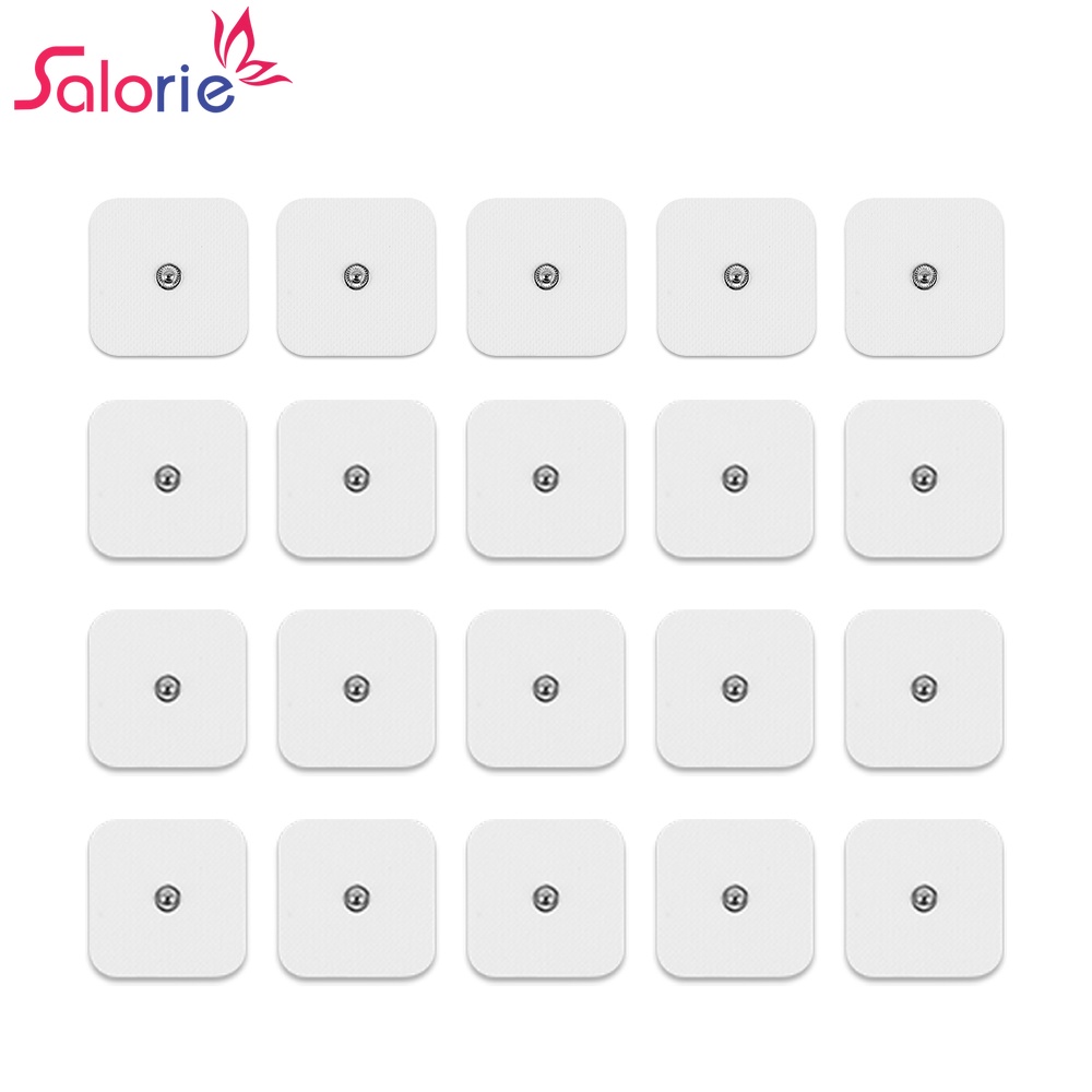 Salorie แผ่นอิเล็กโทรด 3.5 มม. สําหรับเครื่องนวดกระตุ้นกล้ามเนื้อ EMS 4*4 ซม. 5*5 ซม. 10 20 ชิ้น