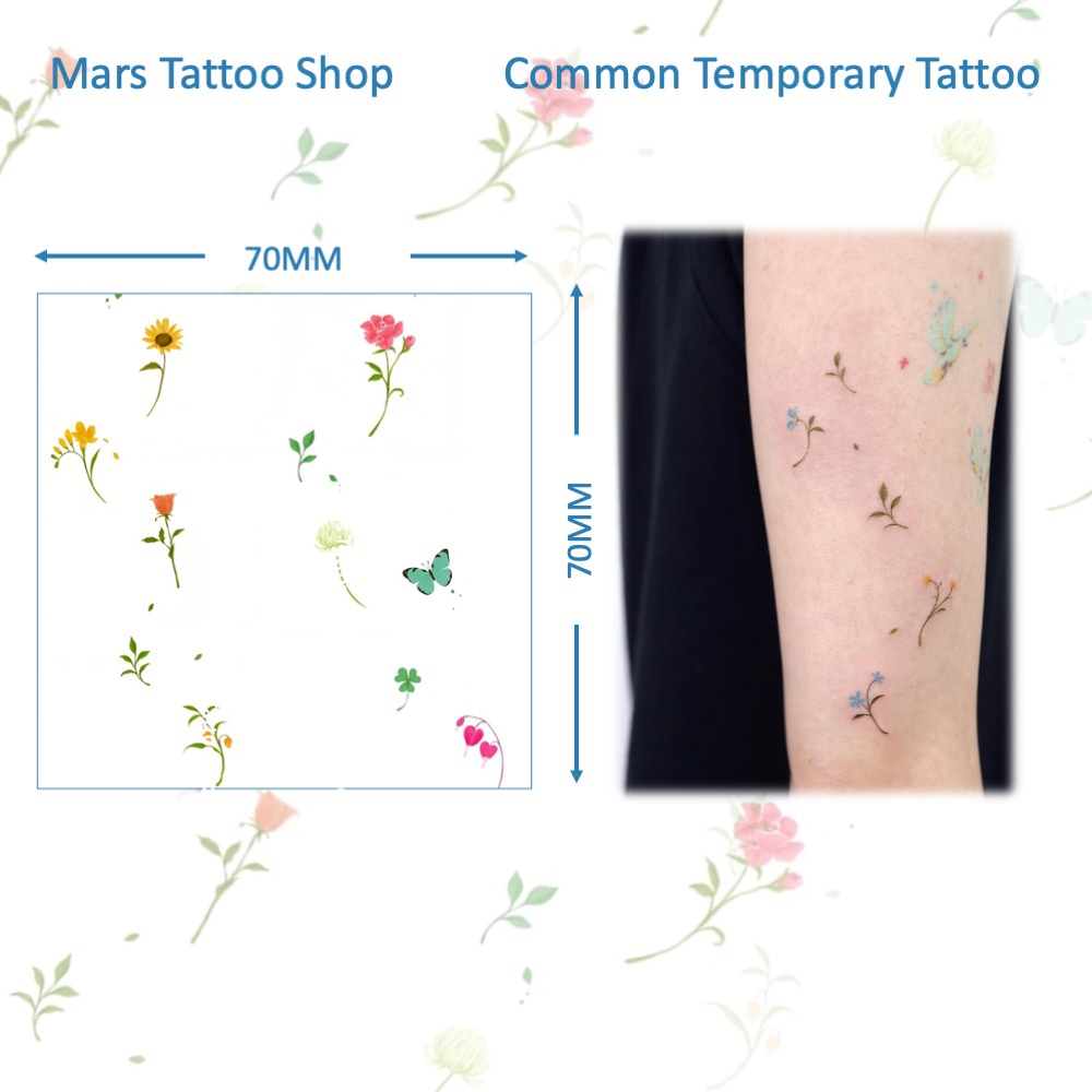 Mars Tattoo Common Tattoo รอยสักสี ติดทน สติกเกอร์รอยสักชั่วคราว ดอกไม้CX020