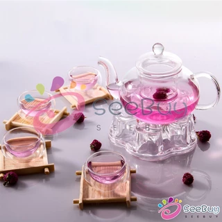 SeeBuy กาชงชา ทนต่ออุณหภูมิสูง กาน้ำชา แก้วคุณภาพสูง 400ml 600ml Glass teapot