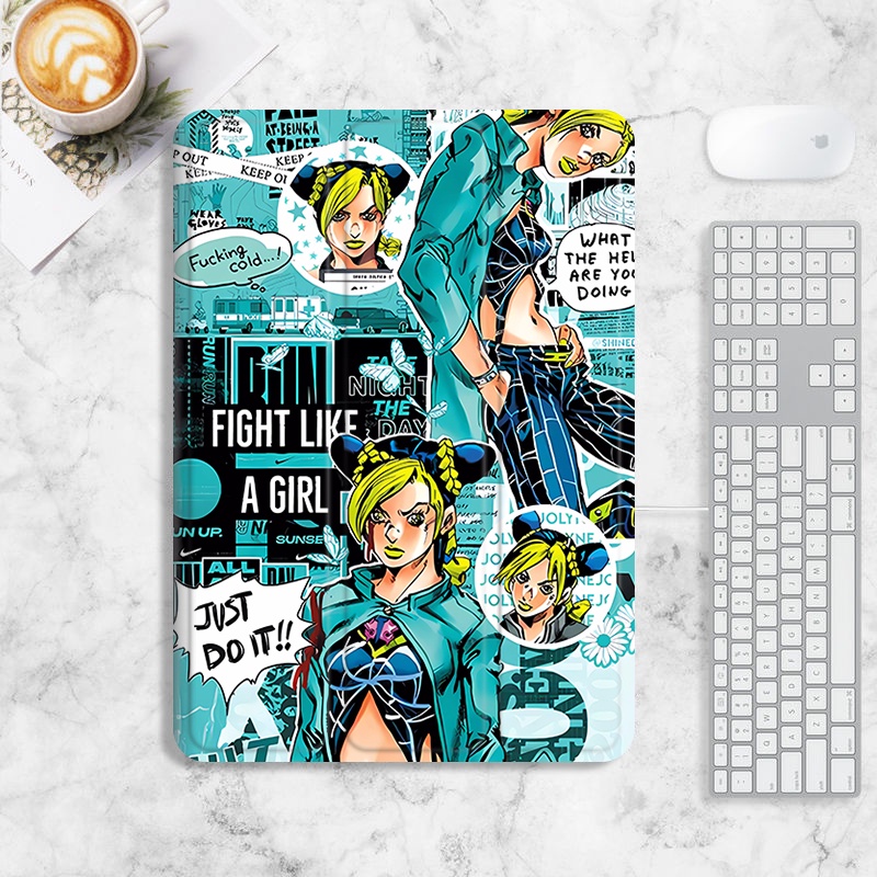 Jojo เคส ลายการ์ตูนอนิเมะ พร้อมช่องใส่ปากกา สําหรับ iPad 10.2 gen 7 8 9 gen10 iPad air 1 2 3 4 5 mini 1 2 3 4 5 6 iPad 2020 21 22 pro 11