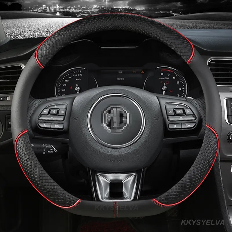 Microfiber Leather Car Steering Wheel Cover 38cm 15" For MG 3 5 6 HS ZS EV MG3 3SW MG5 MG6 MG7 ZR EH