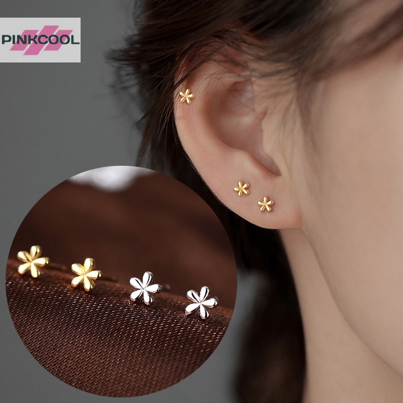 Pinkcool 1 คู่ ทอง มินิมอล ต่างหูเงิน มินิ ดอกไม้เล็ก ต่างหูสตั๊ด สําหรับผู้หญิง แฟชั่น ต่างหูสตั๊ด เครื่องประดับ ของขวัญวันเกิด ขายดี