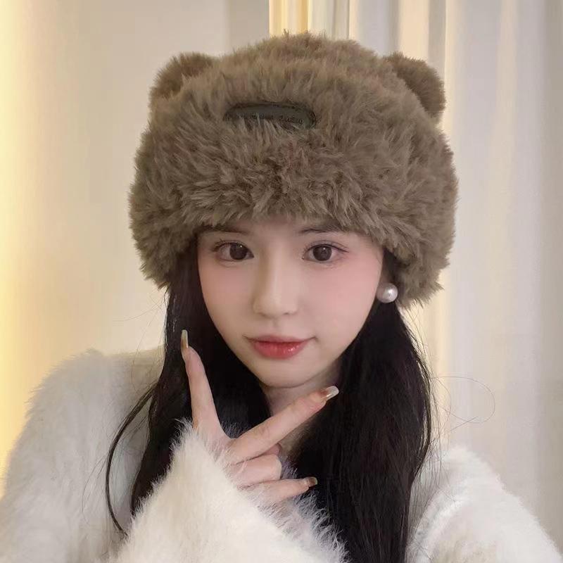 หมวกไหมพรมกันหนาวมีหู น่ารัก สำหรับผู้หญิง สไตล์เกาหลี
