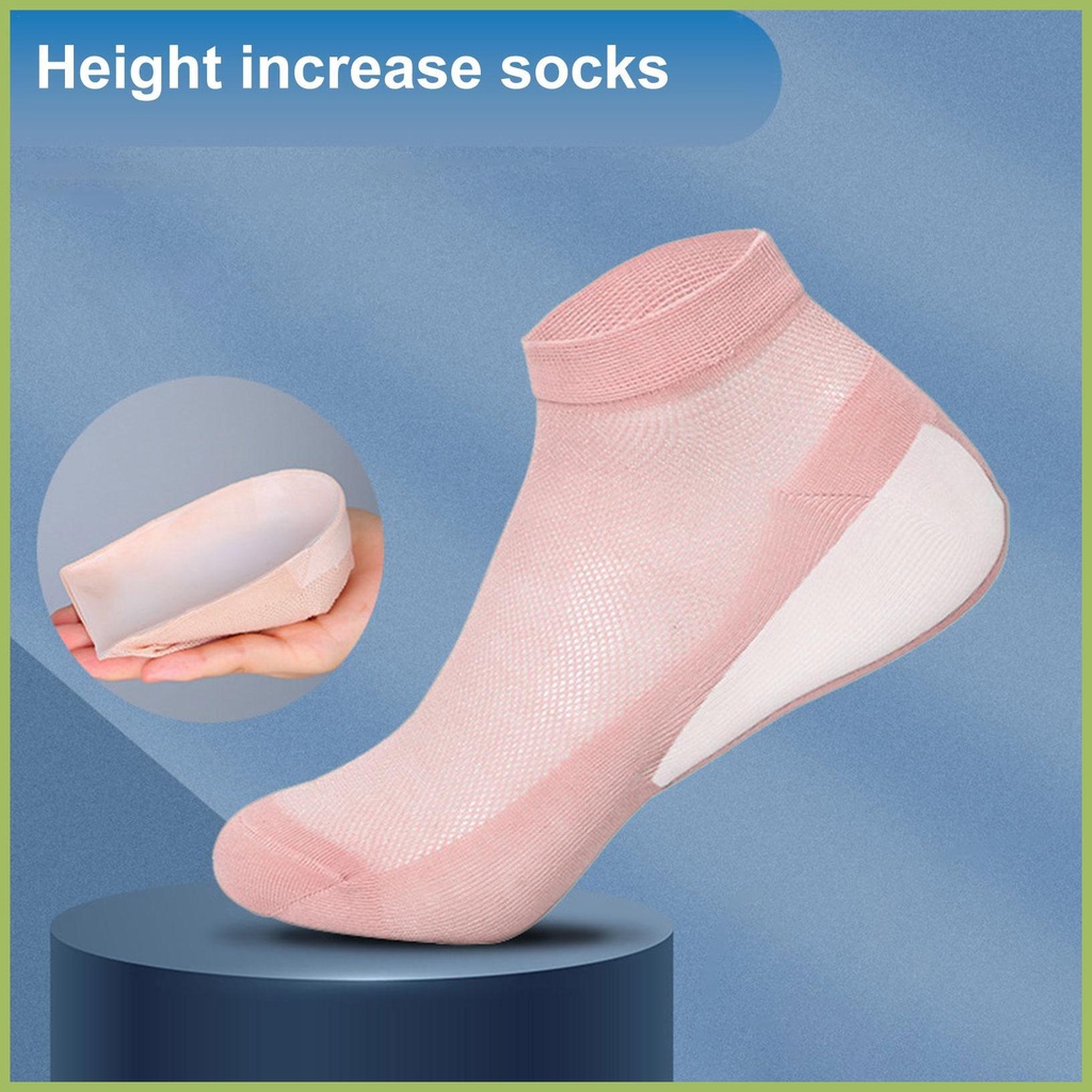 เพิ่มความสูงถุงเท้า 2 ชิ้นที่มองไม่เห็นเพิ่มความสูงที่มองไม่เห็น Insoles ความสูงระบายอากาศสบายบูตพื้นรองเท้าสําหรับ yunkth