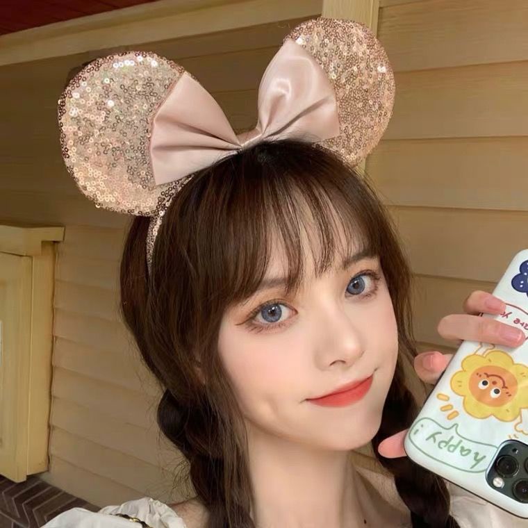 ที่คาดผม ประดับเลื่อม รูปมิกกี้ มินนี่เมาส์ สไตล์เจ้าหญิง