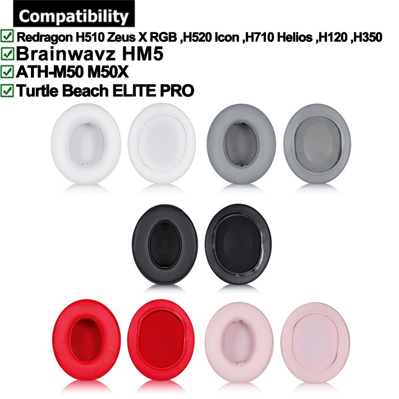 ฟองน้ําหูฟัง สําหรับ Redragon H510 Zeus X RGB H520 Icon H710 Helios H120 H350 Brainwavz HM5 ATH-M50 