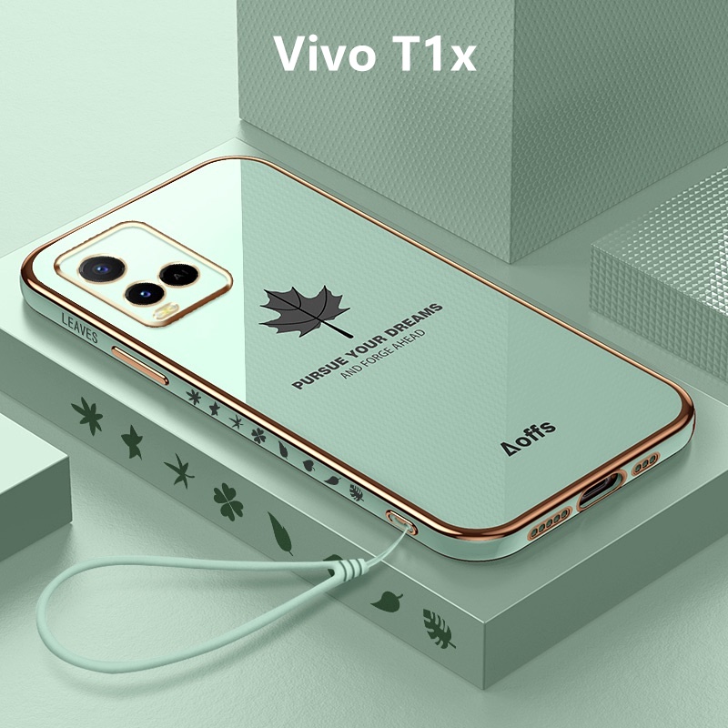 เคส Vivo T1x case อ่อนนุ่ม ลายใบเมเปิ้ล เคสมือถือ เคสโทรศัพท์ Vivo T1x