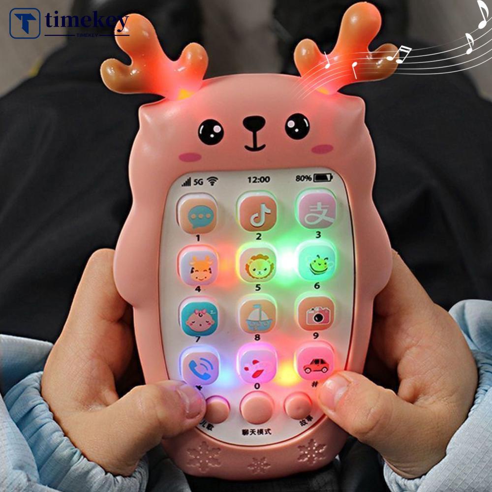 Timekey โทรศัพท์ของเล่น มีเสียงเพลง พร้อมยางกัด เพื่อการเรียนรู้เด็ก G7V7