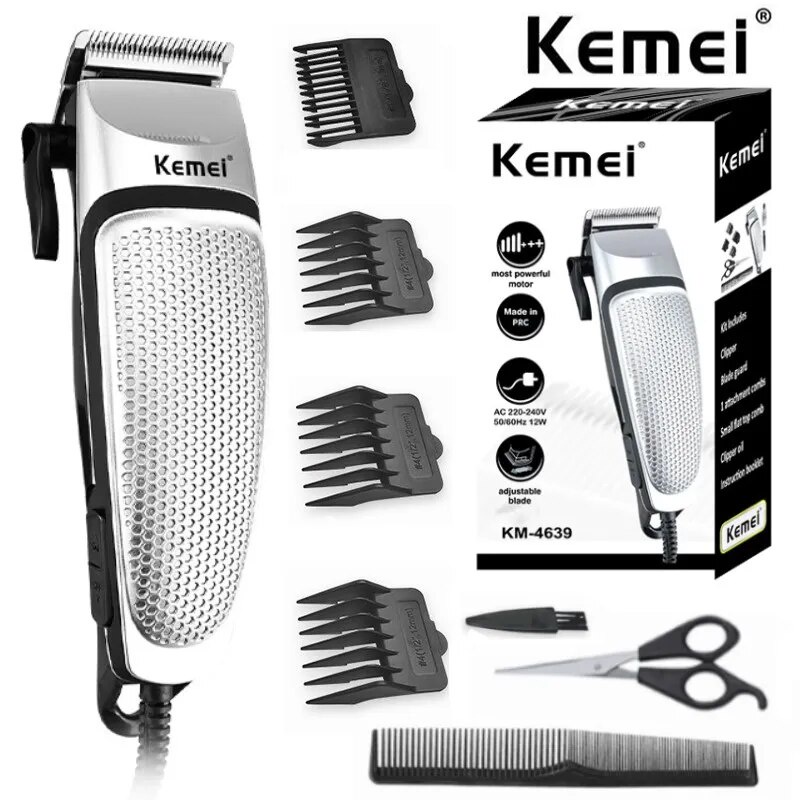 Kemei KM-4639 Electric Clipper Hair Clippers Professional Trimmer Household Low Noise Beard Machine 