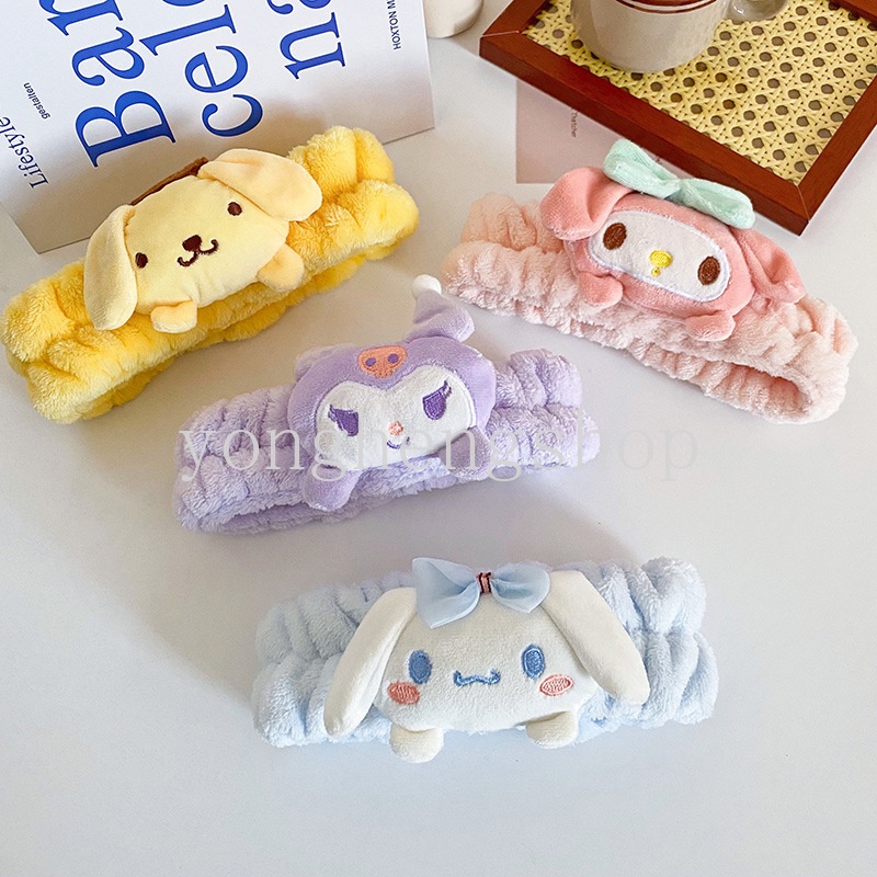 ที่คาดผม ผ้ากํามะหยี่ขนนิ่ม กันลื่น ลายการ์ตูน Sanrio Kuromi Melody Cinnamoroll น่ารัก เครื่องประดับ สําหรับผู้หญิง