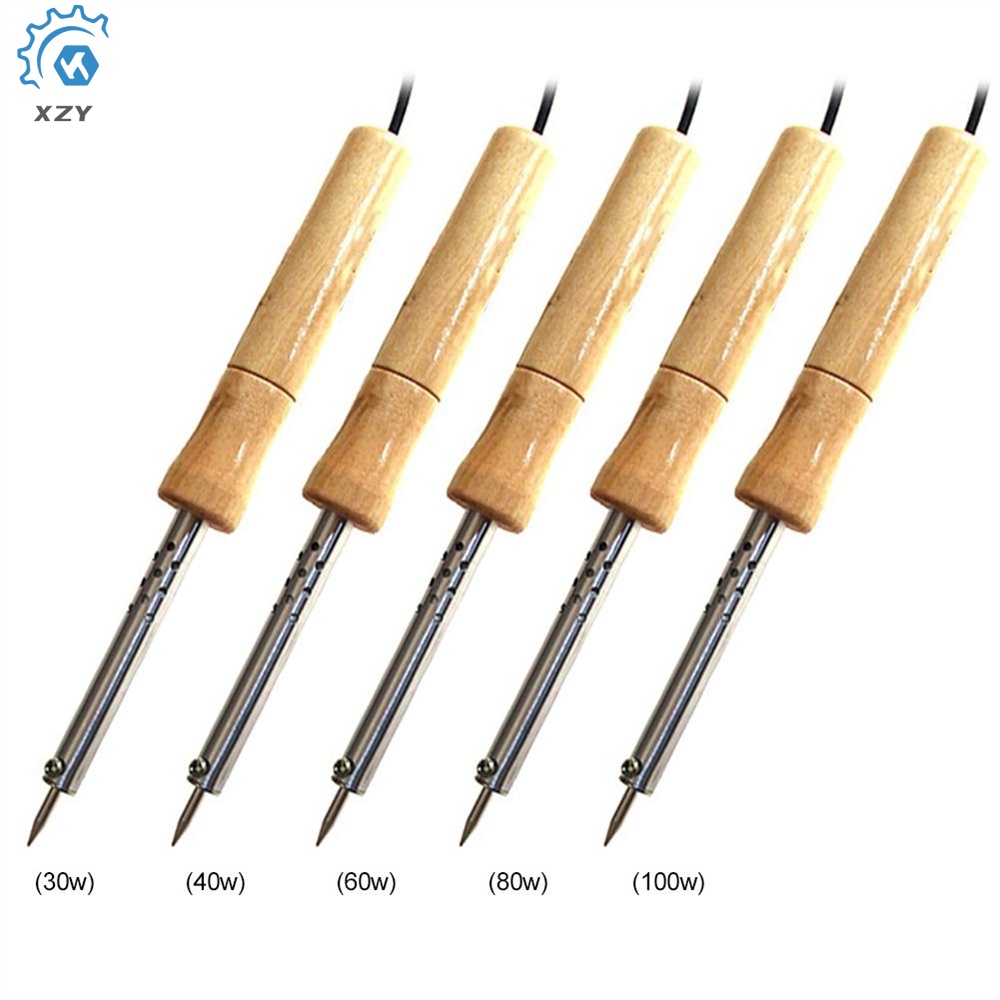 220V 30W/40W/60W/80W/100W ชี้ไม้ Handle ไฟฟ้าบัดกรีเหล็ก EU Plug