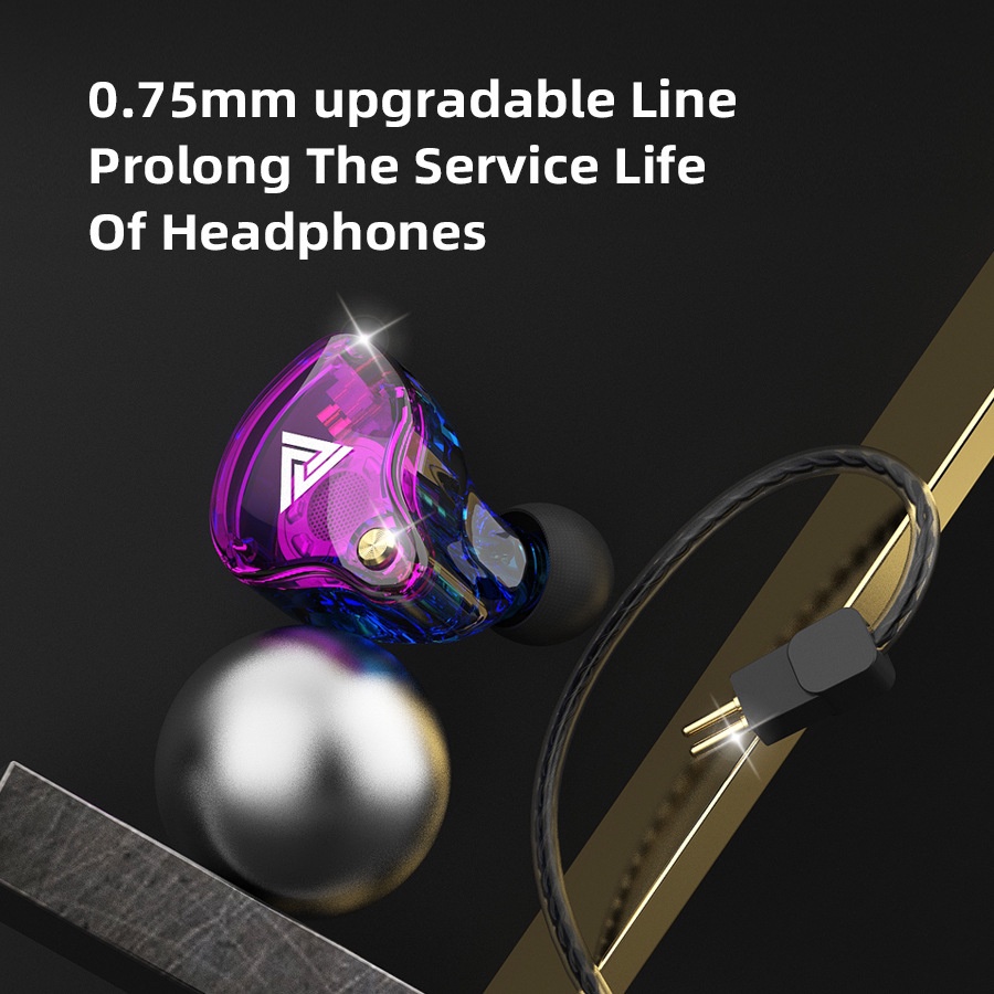 QKZ AK6-Pro หูฟังอินเอียร์ หูฟังแบบมีสาย หูฟังถอดสายได้ Earphone in ear Smalltalk หัวเสียบ aux 3.5 มม ไมโครโฟนในตัว