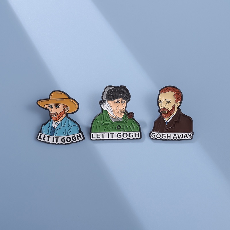 เข็มกลัด รูปการ์ตูนศิลปะ Let It Gogh Van Gogh เหมาะกับของขวัญ สําหรับเพื่อน