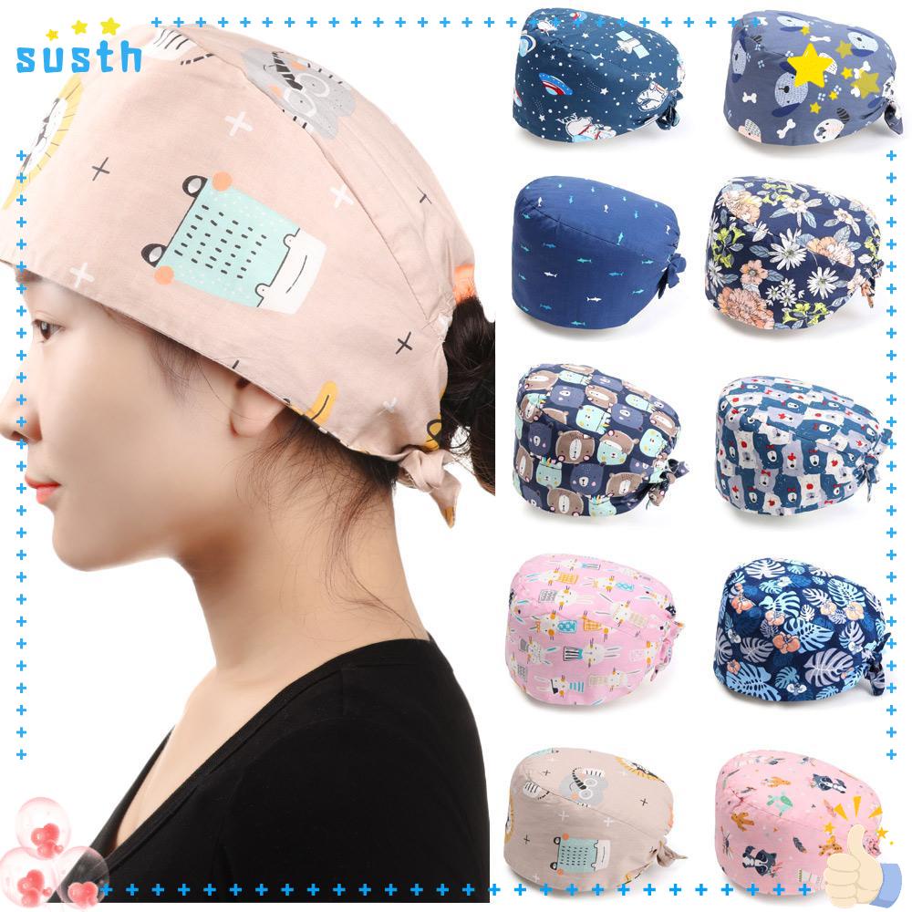 Susth หมวกคลุมผมผ่าตัด ยืดหยุ่น 25 แบบ สําหรับผู้ชาย และผู้หญิง