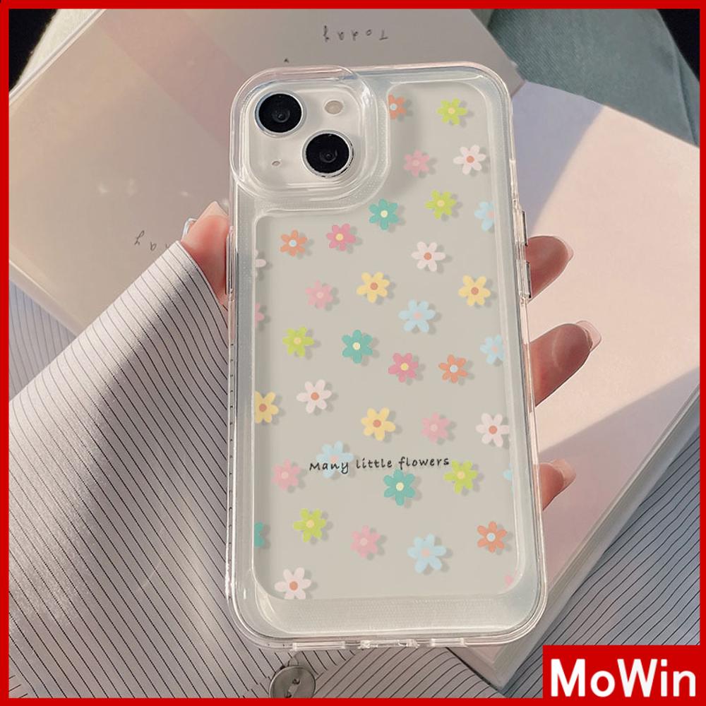 Mowin - เข้ากันได้สำหรับ 15 เคสไอโฟน11 เคส iphone 11 เคส iPhone เคสใสเคส TPU โปร่งใสปุ่ม Electroplated ดอกไม้สีสันสดใสเรียบง่ายเข้ากันได้กับ 14 13 12 PRO MAX XR XS 7 8 PLUS