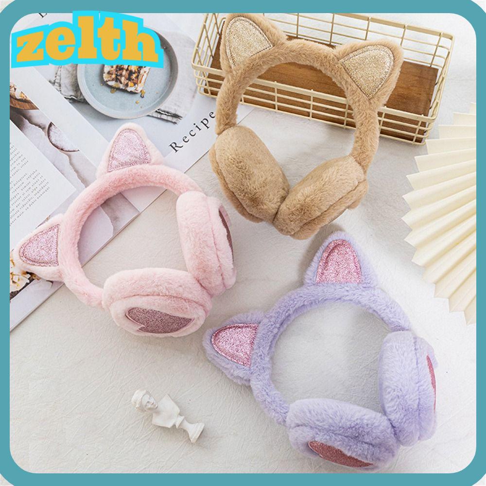 Zelth ที่ปิดหูกันหนาว แต่งขนเฟอร์นิ่ม รูปหูแมว ให้ความอบอุ่น แฟชั่นฤดูหนาว สําหรับผู้หญิง
