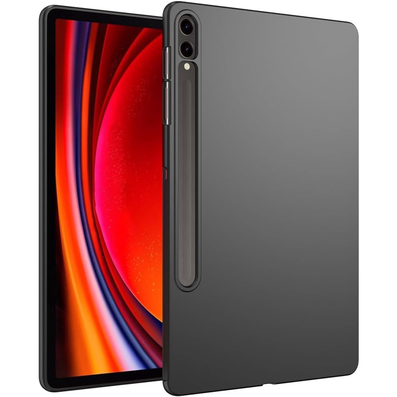 เคสโทรศัพท์ซิลิโคน TPU แบบนิ่ม ยืดหยุ่น สีดํา สําหรับ Samsung Galaxy Tab S9 11 2023 S7 FE S8 S9 Plus Ultra 12.4