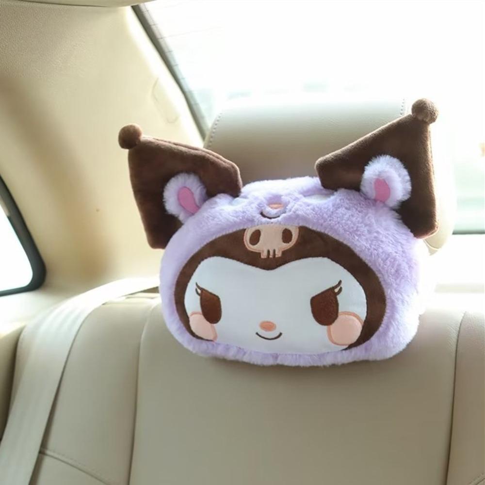 Forbetter Kuromi Plush รถหมอน, Kuromi สบาย Kuromi เบาะรถ,ยัดไส้โยนหมอน Kawaii อะนิเมะนุ่ม Melody รถ Headrest เบาะหลังเก้าอี้รถ