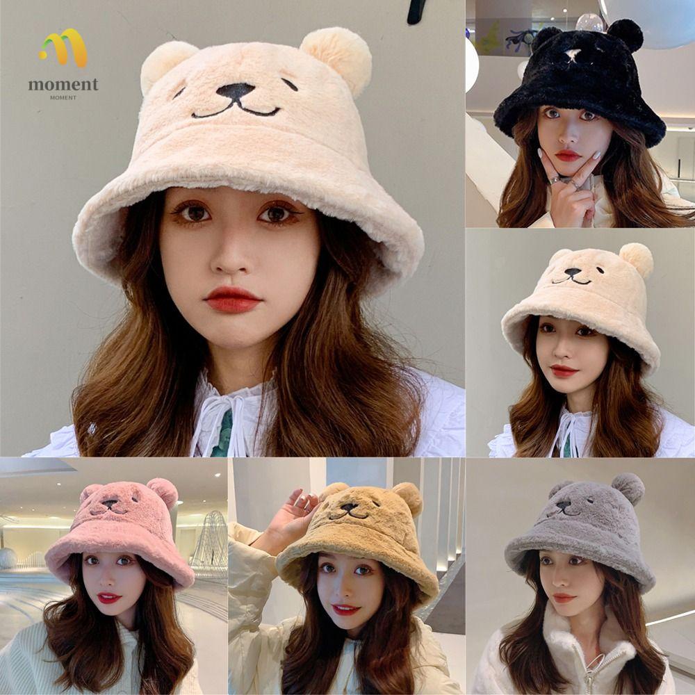 Moment หมวกบักเก็ต แต่งขนเฟอร์ แต่งหูหมีน่ารัก ให้ความอบอุ่น