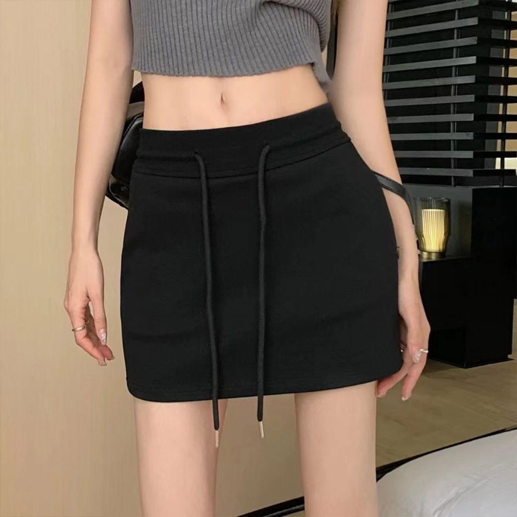 กระโปรงเทนนิสเอวสูง skirt สีพื้น กระโปรงสั้นเหนือเข่า