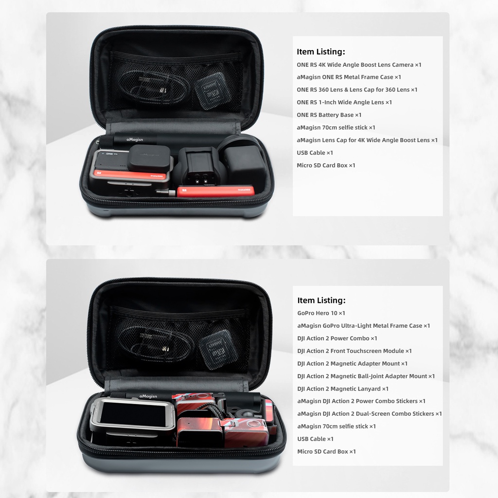 Amagisn สําหรับ Insta360 Ace/Ace Pro/Ace Pro 2 กระเป๋าเก็บของขนาดเล็กสําหรับอุปกรณ์ป้องกันกีฬากล้องอุปกรณ์เสริม