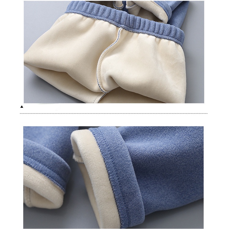 จัดส่งที่รวดเร็ว90-150ซม ฤดูใบไม้ร่วงฤดูหนาวเด็กขนแกะซับชุดนอนขนาดเล็กขนาดกลางชายหญิงฐานชุดชั้นในความร้อนชุด - รูปที่ 5