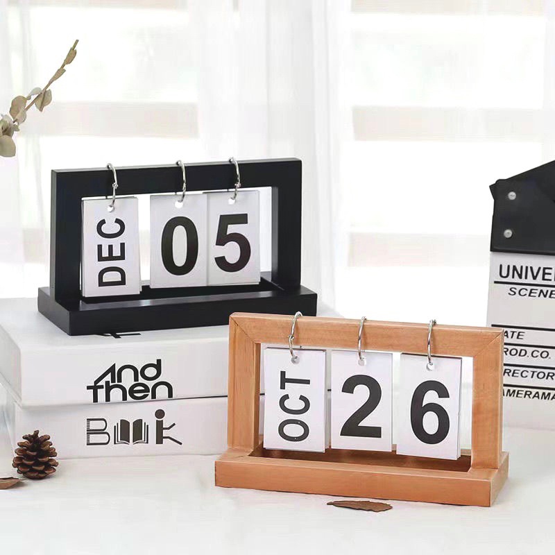 COD ปฎิทินตั้งโต๊ะ ของแต่งบ้าน วันที่ สไตล์มินิมอล ตั้งโต๊ะ 3สี ปฎิทินไม้