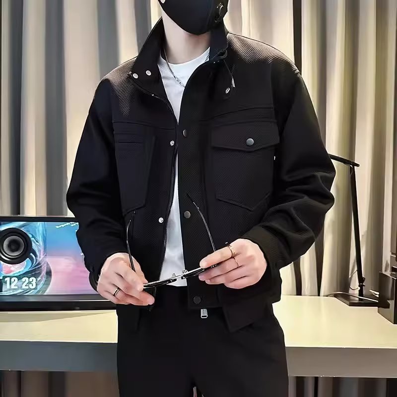 High-end Feeling Jacketผู้ชายอินเทรนด์ลําลองผู้ชายเสื้อผ้าฤดูใบไม้ผลิฤดูใบไม้ร่วง Street สวมใส่ Ruffian หล่อแจ็คเก็ต